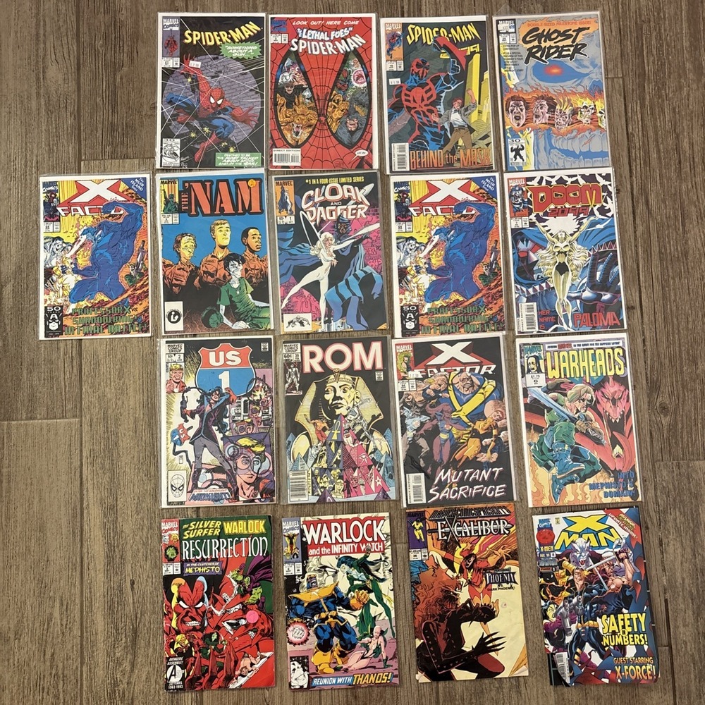 Marvel comics lot, vintage x 17.  13 In Sleeves